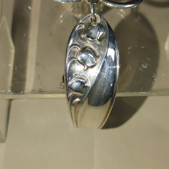 Heart Bracelet 1950 Gorham Sterling 14K WG Clasp 6 Fork Art Lily of The Valley - Picture 16 of 16